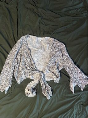Jopna Cheetah Tie Crop Top